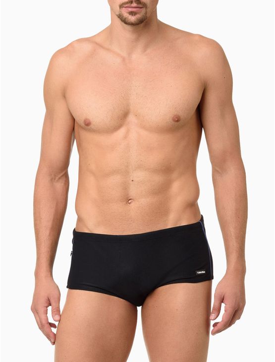 Sunga Trunk Piquet Com Bolso Calvin Klein Swimwear - Preto Sunga Trunk Piquet Com Bolso Calvin Klein Swimwear Preto Gg