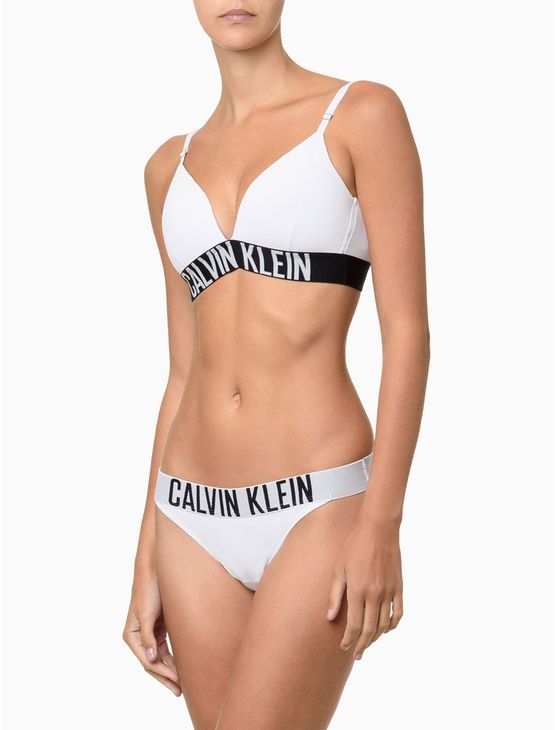 Calcinha Fio Dental Micro Intense Power Calvin Klein Underwear - Branco/Branco Calcinha Fio Dental Micro Intense Power Calvin Klein Underwear Branco/Branco g