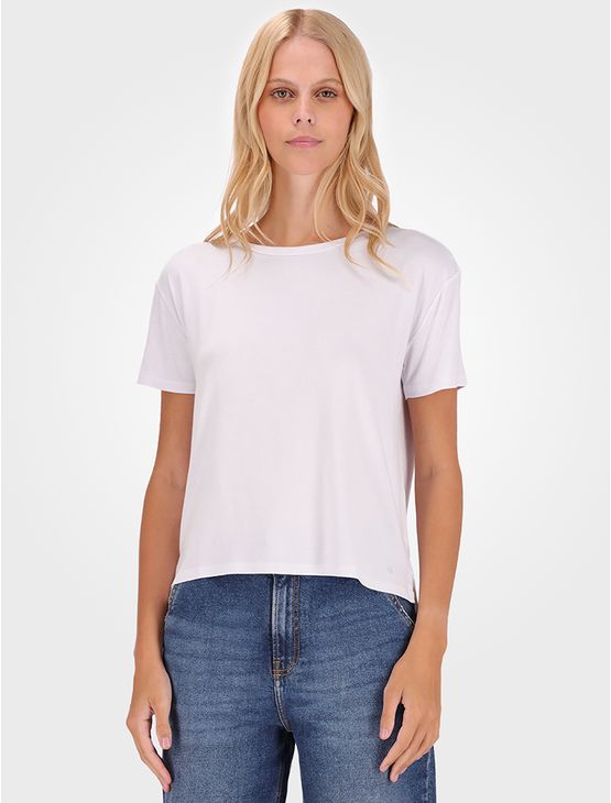 Camiseta Feminina Decote Careca - Branco Camiseta Feminina Decote Careca Branco g