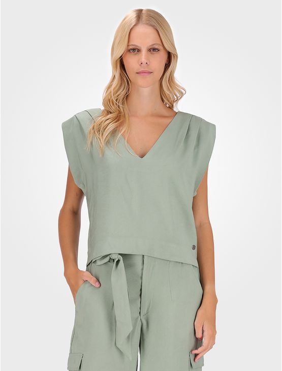 Top Feminino Pregas Ombro Calvin Klein - Verde Top Feminino Pregas Ombro Calvin Klein Verde 38