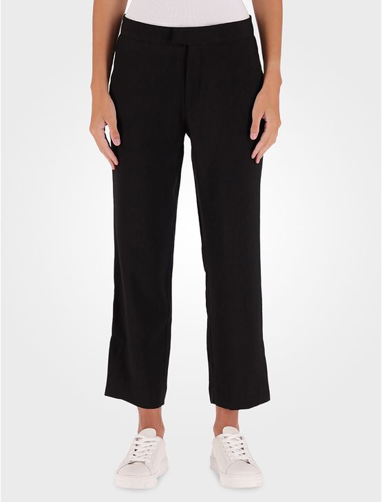 Calça Feminina Reta Cós Transpassado – Preto Calça Feminina Reta Cós Transpassado Preto 40