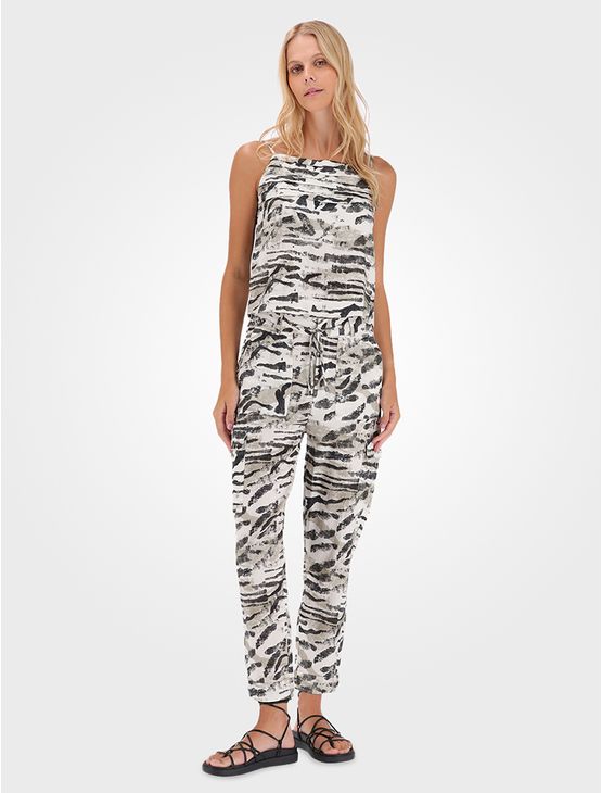 Calça Feminina Cenoura Animal Print Calvin Klein - Off White Calça Feminina Cenoura Animal Print Calvin Klein Off White 36