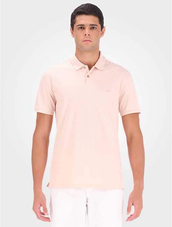 Polo Masculina Básica Slim Sem Friso Calvin Klein – Rosa Claro
