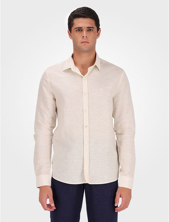 Camisa Masculina Slim Canhamo – Off White Camisa Masculina Slim Canhamo Off White 4