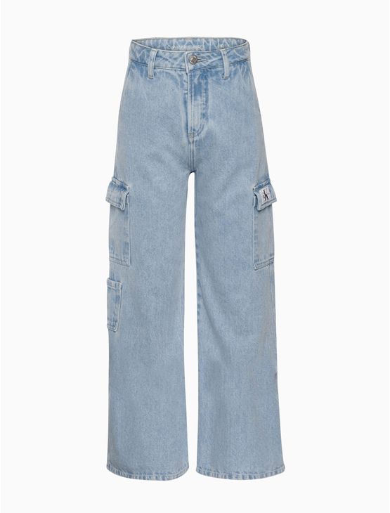 Calça Jeans Menina Wide Leg Cargo – Azul Claro Calça Jeans Menina Wide Leg Cargo Azul Claro 6