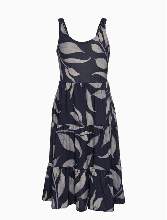 Vestido Menina Com Lastex Estampada - Marinho Vestido Menina Com Lastex Estampada Marinho 6