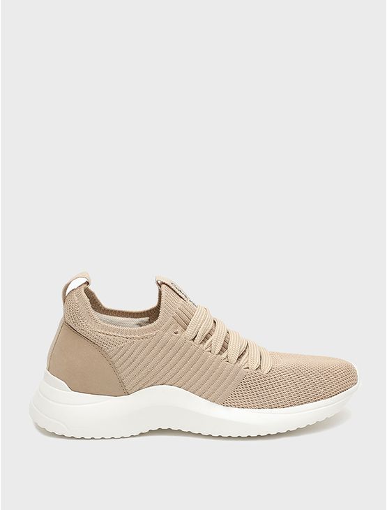 Tênis Feminino Knitt Calvin Klein - Caqui Claro Tênis Feminino Knitt Calvin Klein Caqui Claro 40