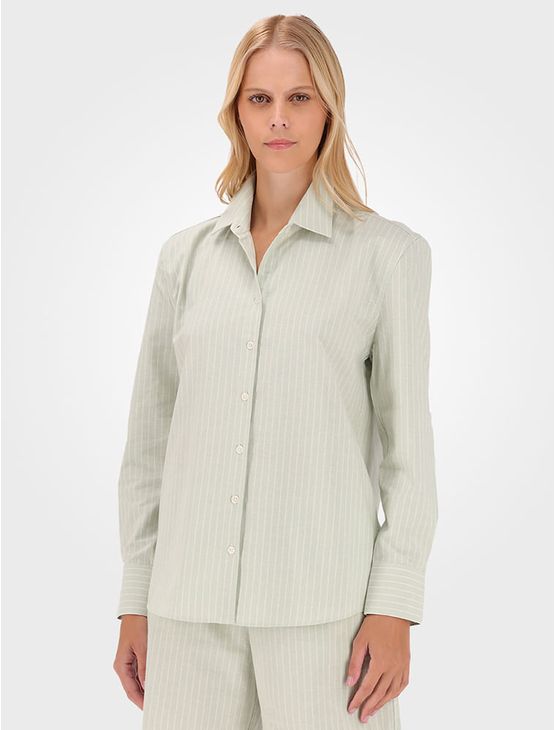 Camisa Feminina Listra Fina Espaçada Calvin Klein – Verde Camisa Feminina Listra Fina Espaçada Calvin Klein Verde 38