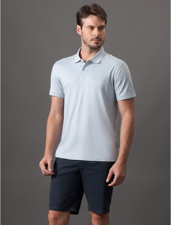 Polo Masculina Liquid Touch Calvin Klein - Azul Claro Polo Masculina Liquid Touch Calvin Klein Azul Claro Ggg