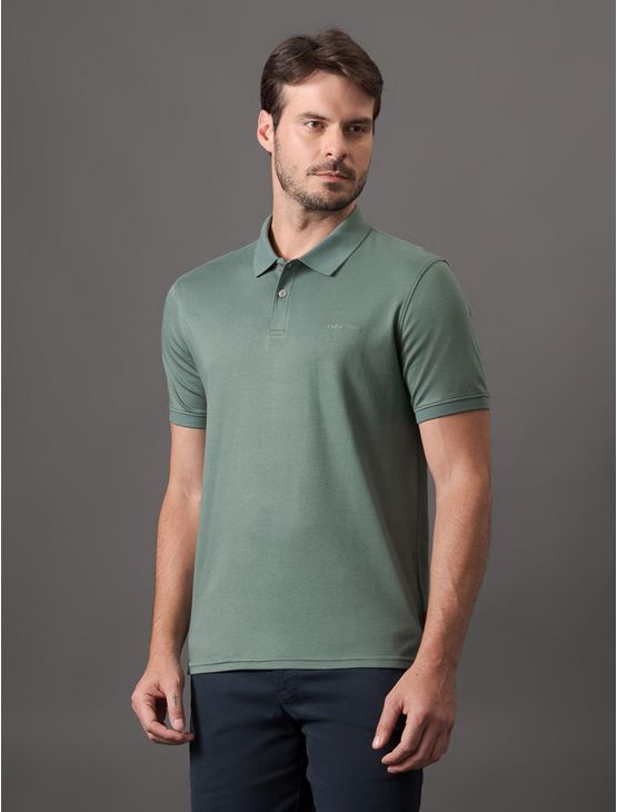 Polo Masculina Liquid Touch Calvin Klein - Verde Médio Polo Masculina Liquid Touch Calvin Klein Verde Médio m