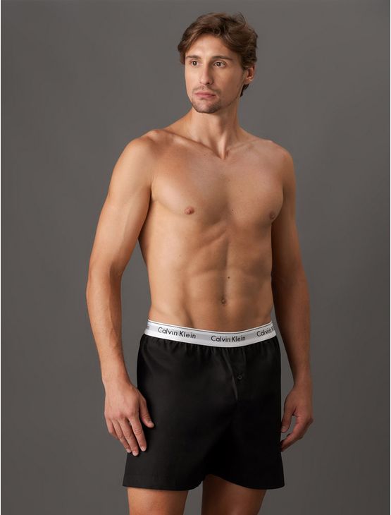 Samba Canção Lisa Vista Falsa Cueca Calvin Klein Underwear - Preto Samba Canção Lisa Vista Falsa Cueca Calvin Klein Underwear Preto m