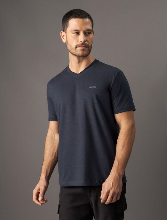 Camiseta Masculina Slim Flamê Calvin Klein - Azul Marinho Camiseta Masculina Slim Flamê Calvin Klein Azul Marinho Pp