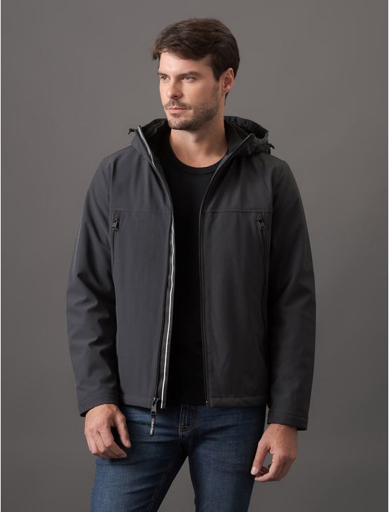 Jaqueta Masculina Básica Bolso Lateral Calvin Klein Jeans - Chumbo Jaqueta Masculina Básica Bolso Lateral Calvin Klein Jeans Chumbo p