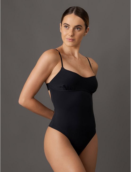 Body Feminino Franzido Micro Intense Power Calvin Klein Underwear - Preto Body Feminino Franzido Micro Intense Power Calvin Klein Underwear Preto p