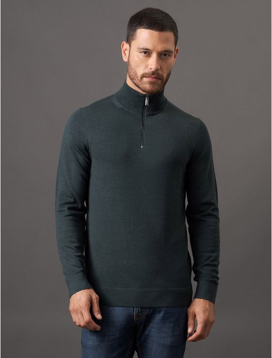 Tricot Masculino Lã Gola Alta Calvin Klein – Verde Escuro Tricot Masculino Lã Gola Alta Calvin Klein Verde Escuro g