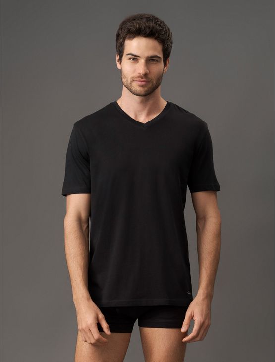 Kit 2 Camisetas Masculinas V-Neck - Preto Kit 2 Camisetas Masculinas V-Neck Preto m