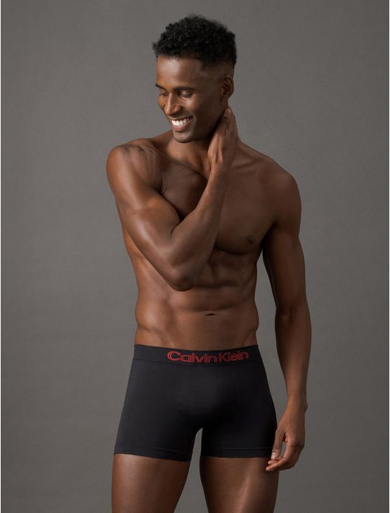 Kit 3 Underwear Trunk Sem Costura Microfibra Cintura Baixa Cueca Calvin Klein - Preto e Cinza Mescla Kit 3 Underwear Trunk Sem Costura Microfibra Cintura Baixa Cueca Calvin Klein Preto e Cinza Mescla l