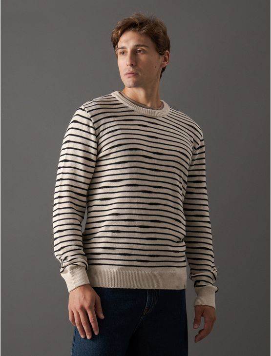 Tricot Masculino Listras Calvin Klein Jeans – Off White Tricot Masculino Listras Calvin Klein Jeans Off White Gg