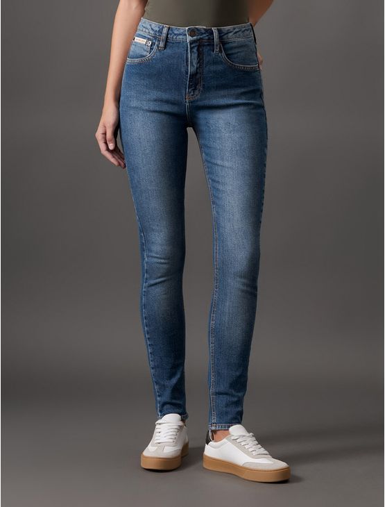 Calça Jeans Feminina Skinny High Rise Calvin Klein Jeans - Azul Médio Calça Jeans Feminina Skinny High Rise Calvin Klein Jeans Azul Médio 38