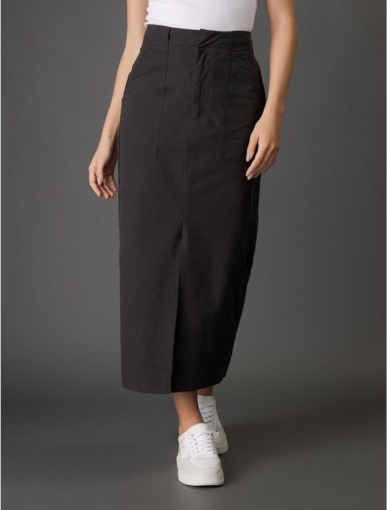Saia Feminina Longa Empapelada Calvin Klein Jeans – Preto Saia Feminina Longa Empapelada Calvin Klein Jeans Preto 40
