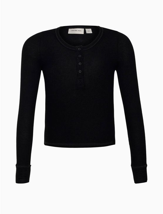 Blusa Menina Ribana Manga Longa Calvin Klein Jeans - Preto Blusa Menina Ribana Manga Longa Calvin Klein Jeans Preto 6