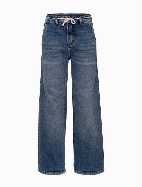 Calça Jeans Menina Wide Leg Com Cadarço Calvin Klein Jeans - Azul Claro Calça Jeans Menina Wide Leg Com Cadarço Calvin Klein Jeans Azul Claro 6