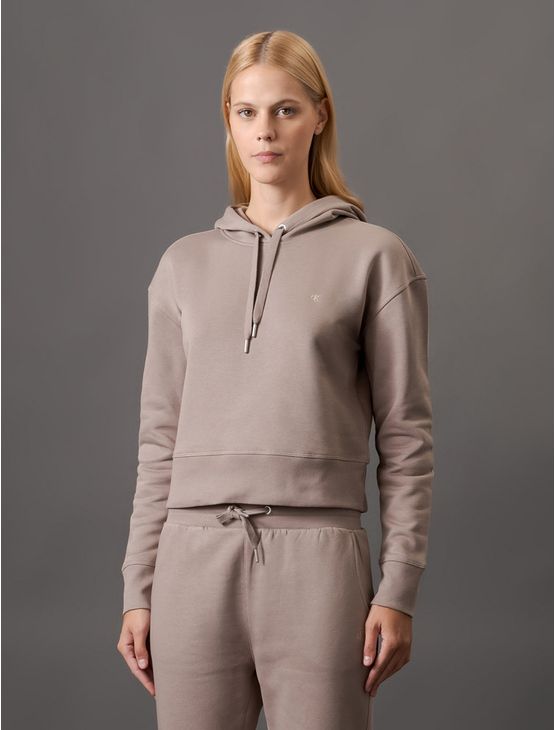 Casaco Feminino Moletom Logo Re Issue Calvin Klein Jeans - Caqui Medio Casaco Feminino Moletom Logo Re Issue Calvin Klein Jeans Caqui Medio m
