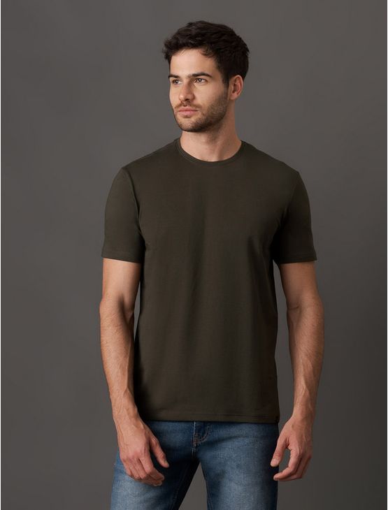 Camiseta Masculina Cotton Calvin Klein Jeans - Militar Camiseta Masculina Cotton Calvin Klein Jeans Militar p