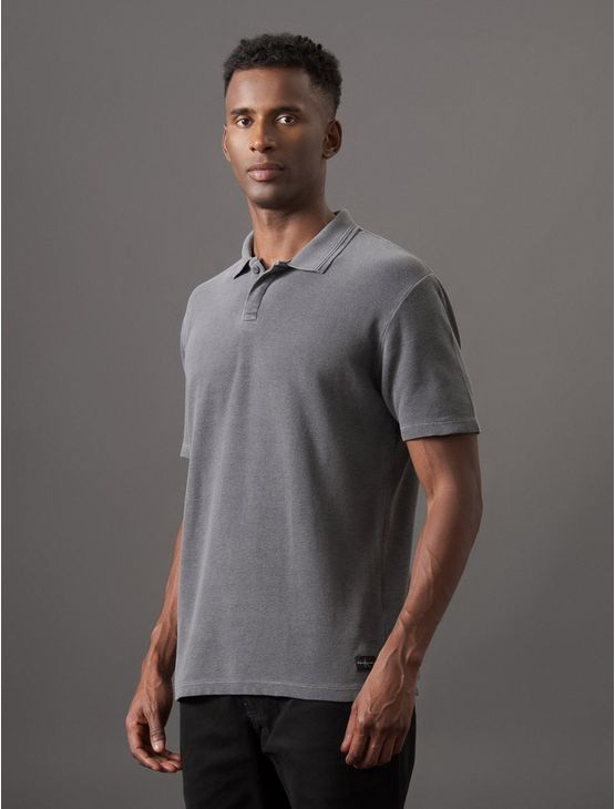 Polo Masculina Quadrilé Calvin Klein Jeans – Chumbo Polo Masculina Quadrilé Calvin Klein Jeans Chumbo Pp