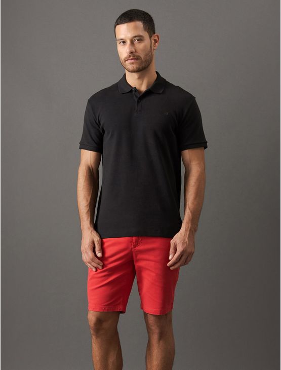 Polo Masculina Regular Suedine Calvin Klein – Preto Polo Masculina Regular Suedine Calvin Klein Preto Gg