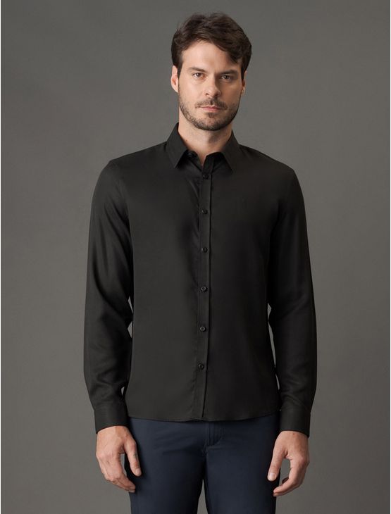 Camisa Masculina Slim Lyocell Calvin Klein – Preto Camisa Masculina Slim Lyocell Calvin Klein Preto 6
