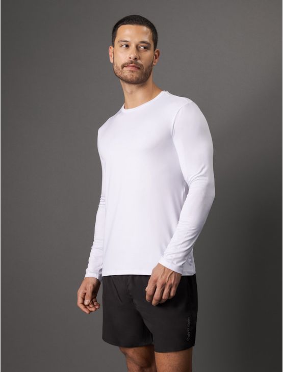 Camiseta Masculina Dry Manga Longa Calvin Klein Swimwear - Preto Camiseta Masculina Dry Manga Longa Calvin Klein Swimwear Preto m
