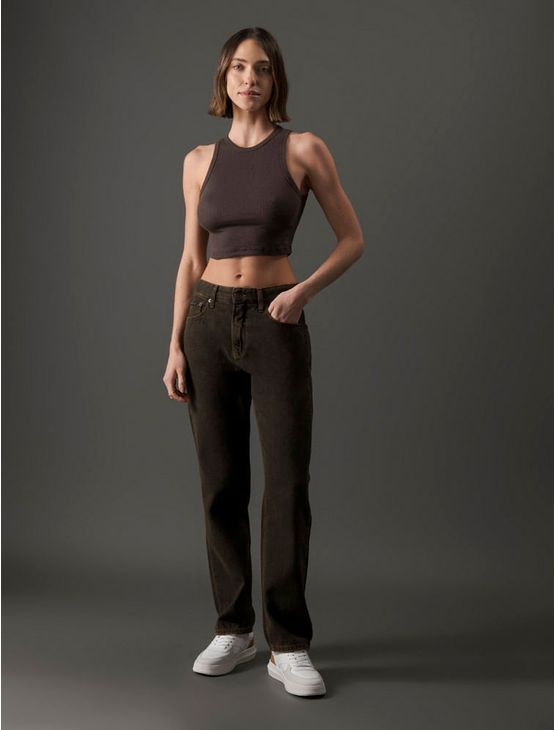 Calça Jeans Feminina Straight 5 Pockets Calvin Klein Jeans - Marrom Calça Jeans Feminina Straight 5 Pockets Calvin Klein Jeans Marrom 40