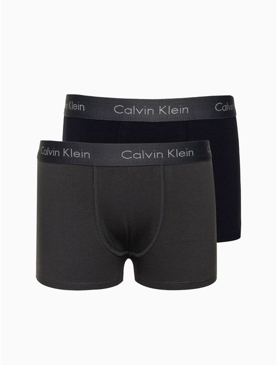Kit 2 Cuecas Menino Trunk Classic Calvin Klein Underwear – Grafite/Prata Kit 2 Cuecas Menino Trunk Classic Calvin Klein Underwear Grafite/Prata 6/8