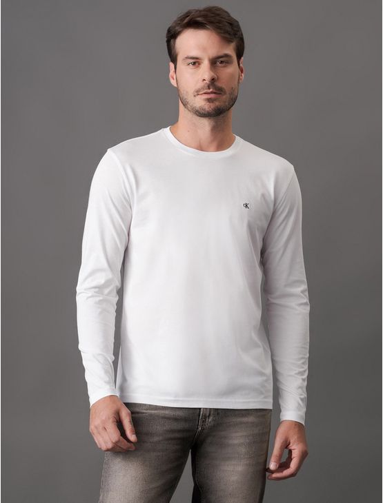 Camiseta Masculina Rubber Patch Calvin Klein Jeans – Branco 2 Camiseta Masculina Rubber Patch Calvin Klein Jeans Branco 2 Ggg