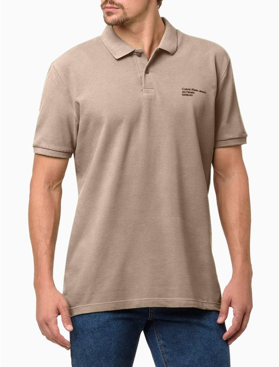 Polo Masculina Logo Premium Calvin Klein Jeans - Caqui Claro Polo Masculina Logo Premium Calvin Klein Jeans Caqui Claro p