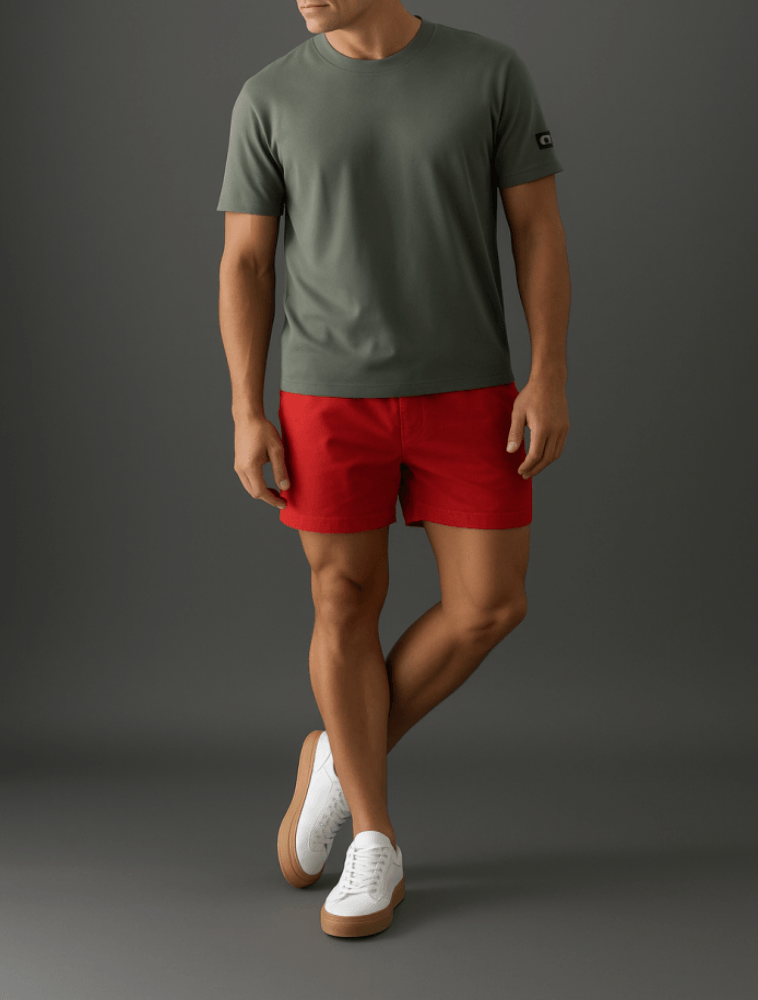 Shorts Masculino Color Com Elástico Calvin Klein - Vermelho