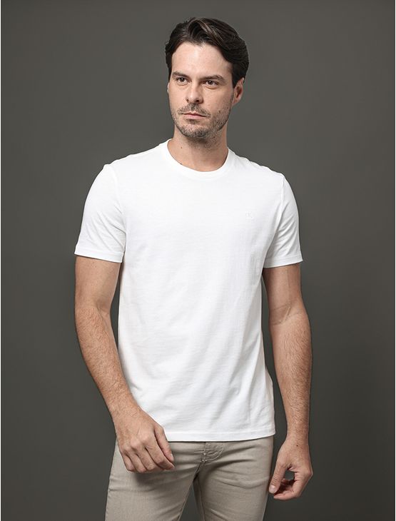 Camiseta Manga Curta Básica Smooth Cotton - Branco Camiseta Manga Curta Básica Smooth Cotton Branco Gg
