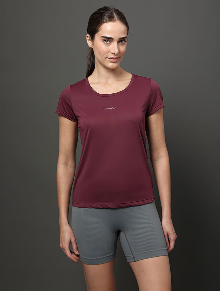 Camiseta Feminina Texturizada Calvin Klein Sport - Bordo