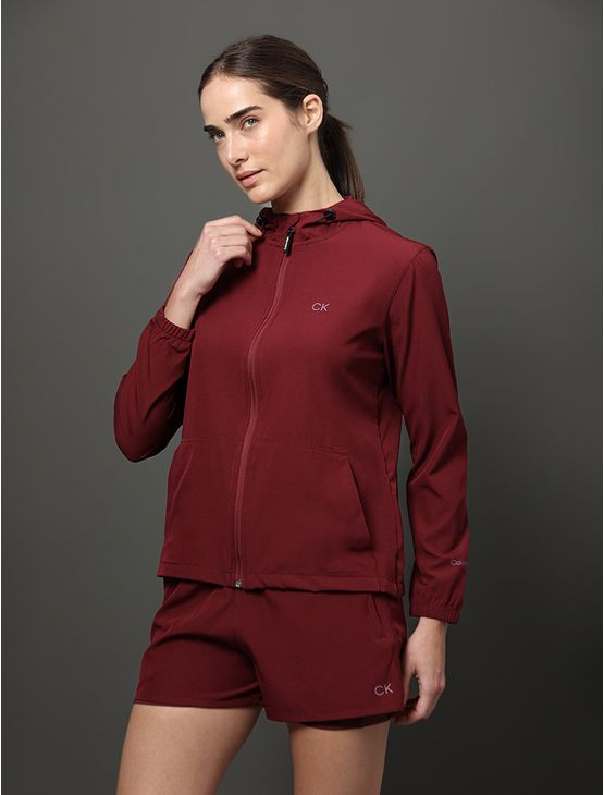 Shorts Feminino Tecno Com Compressão Calvin Klein Sport - Bordo Shorts Feminino Tecno Com Compressão Calvin Klein Sport Bordo p