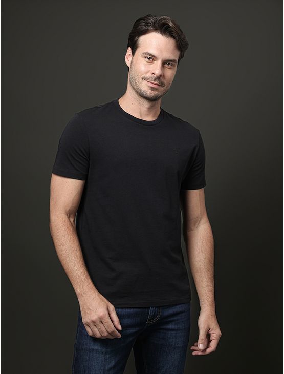 Camiseta Mc Basica Smooth Cotton - Preto Camiseta Mc Basica Smooth Cotton Preto Gg