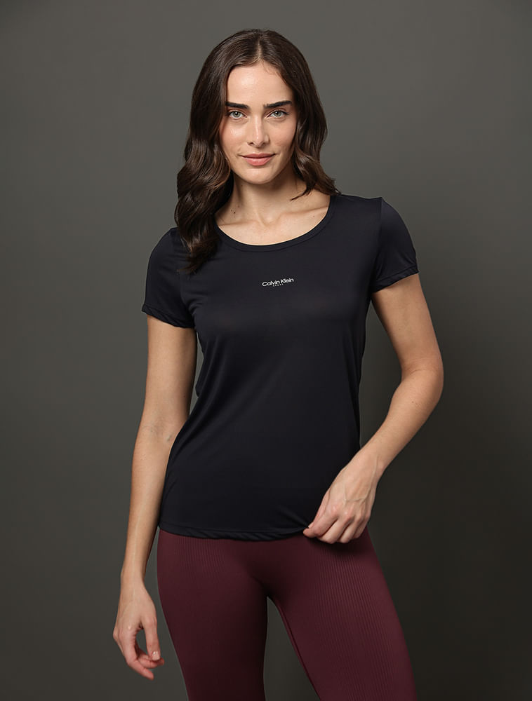 Camiseta Feminina Texturizada Calvin Klein Sport - Preto