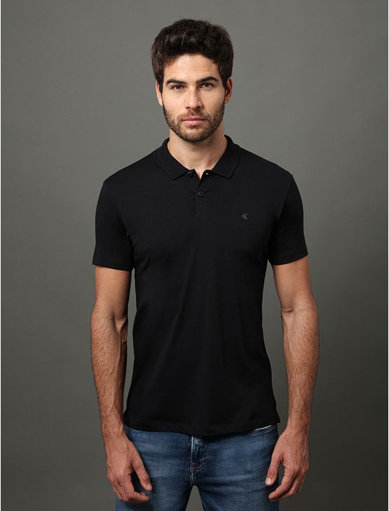 Polo Masculina Slim Pima Calvin Klein Jeans - Preto Polo Masculina Slim Pima Calvin Klein Jeans Preto Ggg