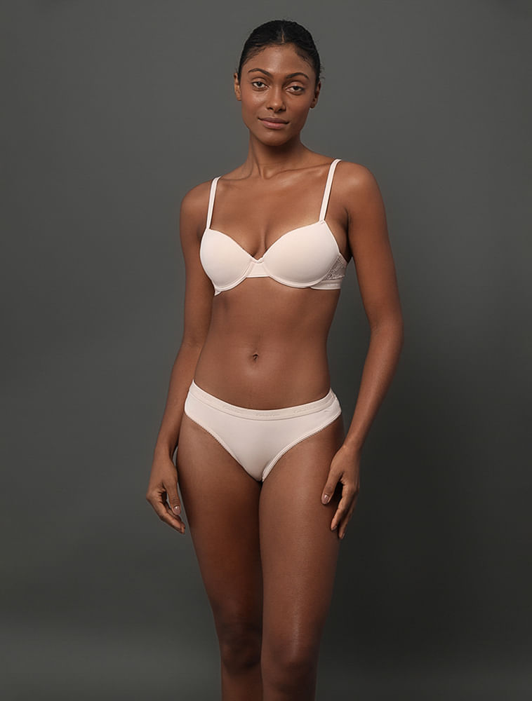 Calcinha Tanga Soft Lace Calvin Klein Underwear - Pessego