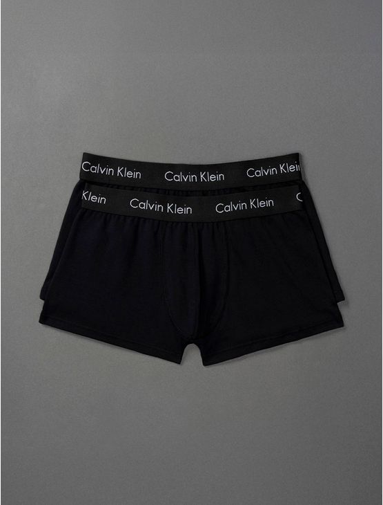 Kit 2 Underwear Trunk Classic Costura Frontal Elástico Preto Cueca Infantil Calvin Klein - Preto Kit 2 Underwear Trunk Classic Costura Frontal Elástico Preto Cueca Infantil Calvin Klein Preto 6/8