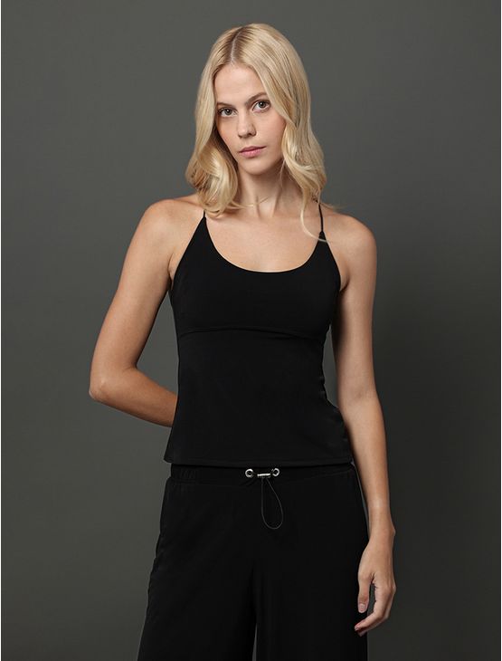 Blusa Feminina Malha Jersey Calvin Klein Jeans - Preto Blusa Feminina Malha Jersey Calvin Klein Jeans Preto Pp