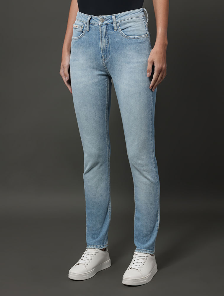 Calça Jeans Feminina Slim 5 Pockets Calvin Klein Jeans - Azul Claro