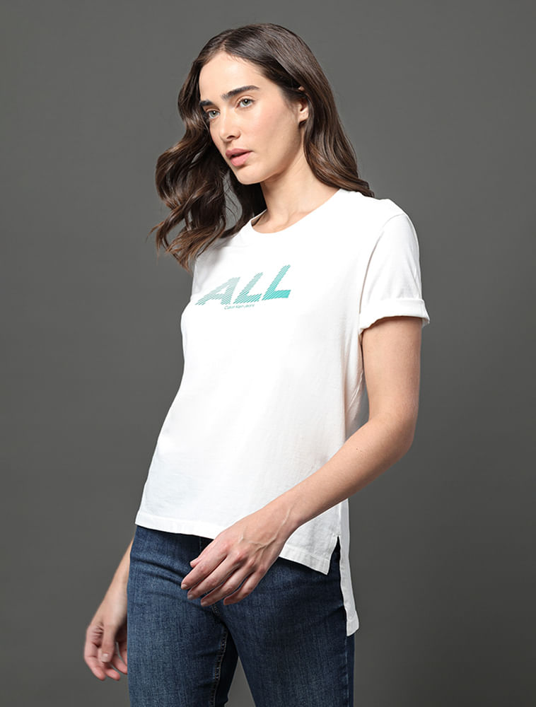 Camiseta Feminina All Calvin Klein Jeans - Off White