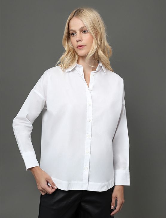 Camisa Feminina Over Calvin Klein - Branco Camisa Feminina Over Calvin Klein Branco 40