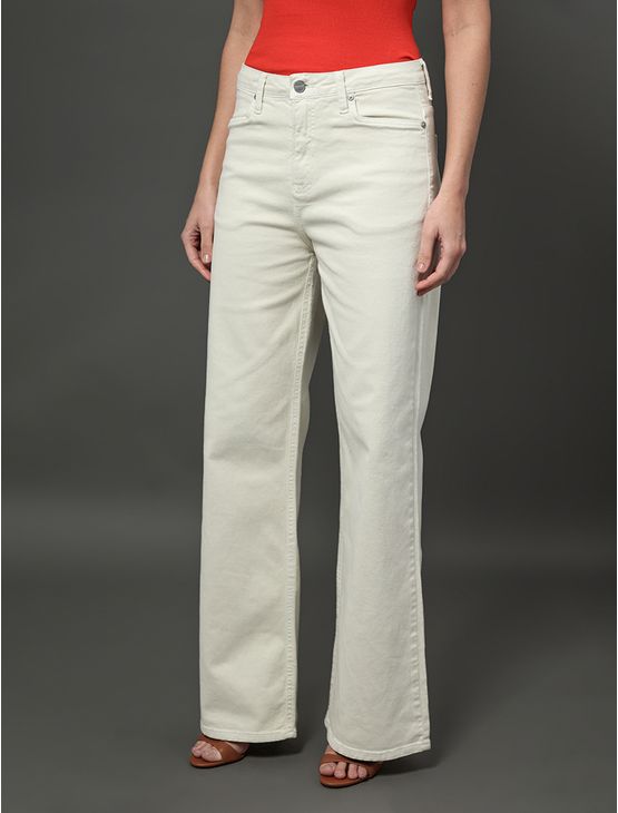 Calça Feminina Color Wide Leg Calvin Klein - Areia Calça Feminina Color Wide Leg Calvin Klein Areia 34